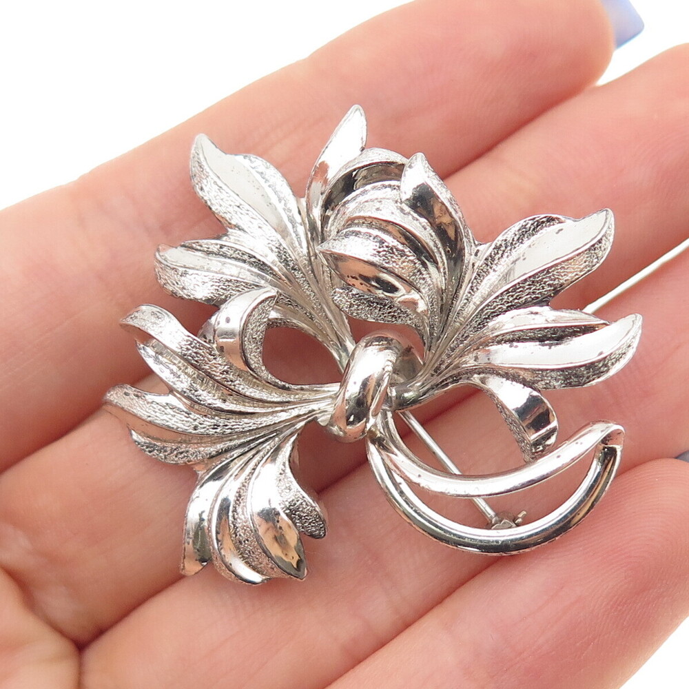 FORSTNER 925 Sterling Silver Antique Art Deco Floral Pin Brooch